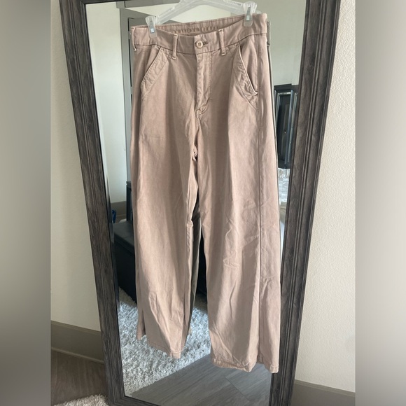 American eagle cream baggy wide leg jeans - Picture 2 of 6